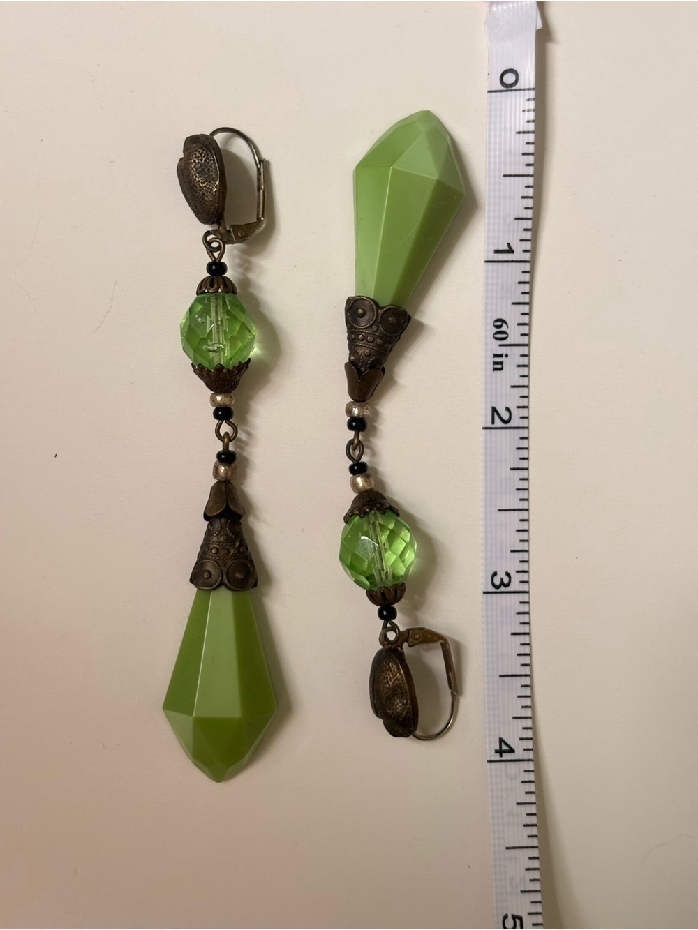 Absinthe Green Czech Glass
Egyptian Scarab Earrings - Picture 3 of 3